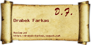 Drabek Farkas névjegykártya